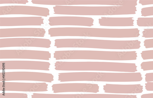 Minimalist abstract brushstroke pattern in blush pink and white for modern design projects