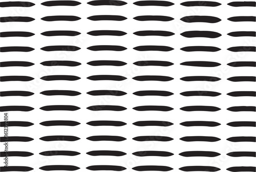 Simple black brush strokes pattern on white background seamless and modern design