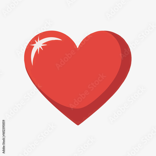 Clean and modern vector  red heart love valentine romance passion emotion feeling relationship affection tenderness heart shape design