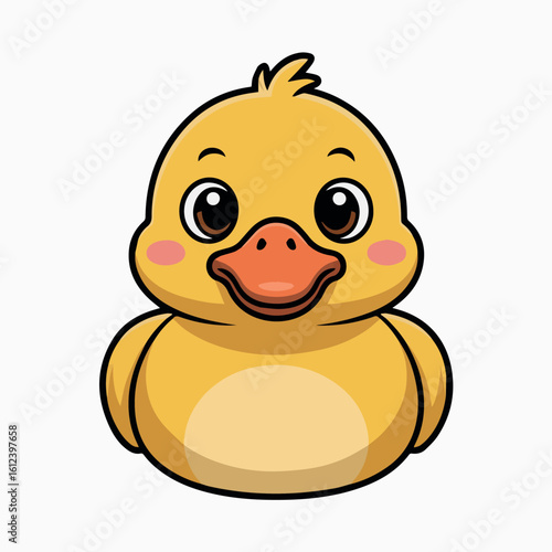 Clean and modern vector  cute cartoon yellow rubber duck clip art vector illustration for kids and baby projects design element