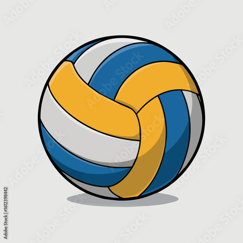 Clean and modern vector  volleyball ball beach sport equipment game play match competition team athlete training recreation exercise 100