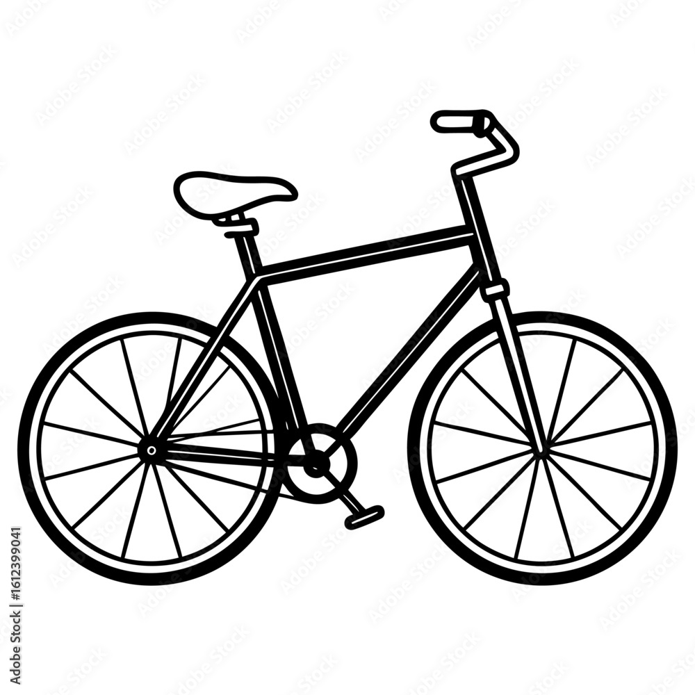 Vector art of a sleek bicycle illustration, isolated on white background, evokes a sense of adventure, healthy living, and sustainable commuting Vector art of a sleek bicycle illustration, isolated on white background, evokes a sense of adventure, healthy living, and sustainable commuting