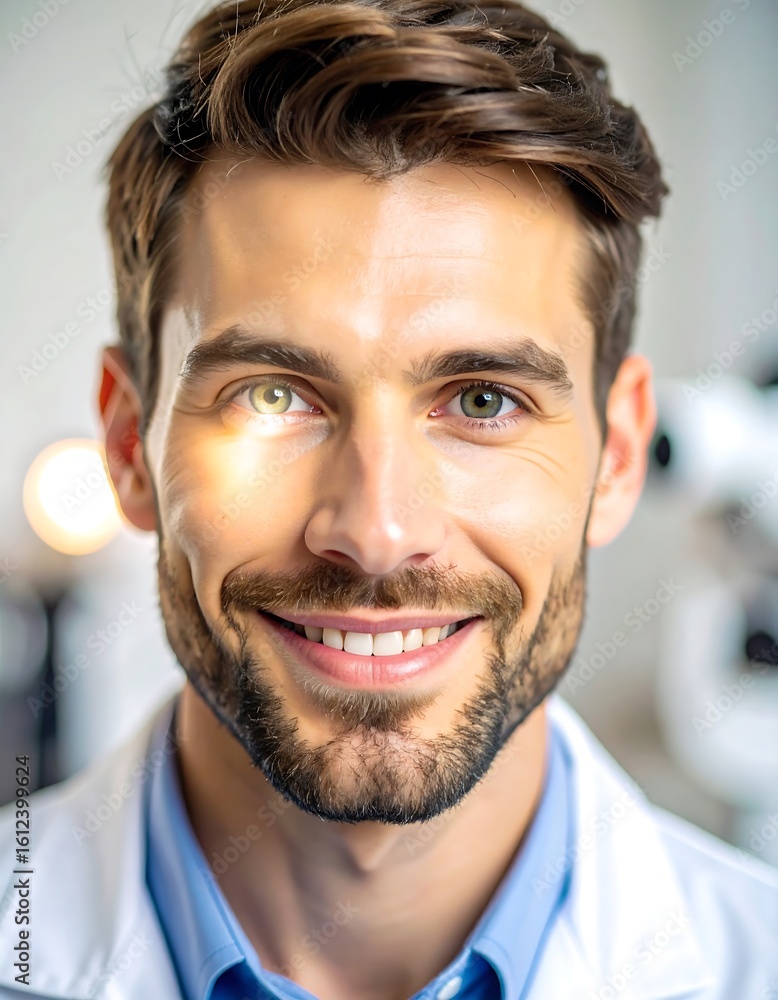 Obraz premium Doctor smiling, healthy eyes