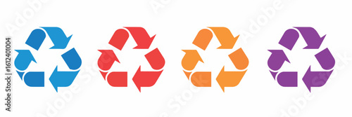 Clean and modern vector  colorful recycling symbols for environmental awareness and sustainable practices illustration vector design