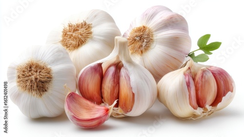 Fresh garlic cloves, vibrant and aromatic, perfect for adding flavor to any dish. A kitchen staple for all cooks.