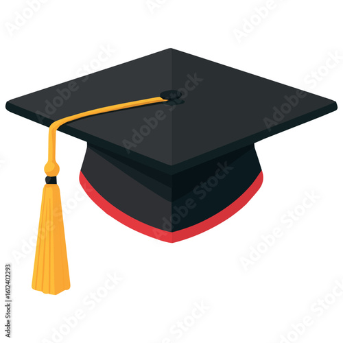 Clean and modern vector  graduation cap mortarboard academic achievement education college university degree ceremony success