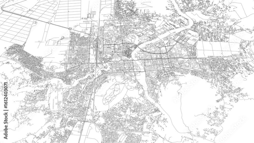 Fototapeta premium 3D illustration of city and urban in Podgorica Montenegro