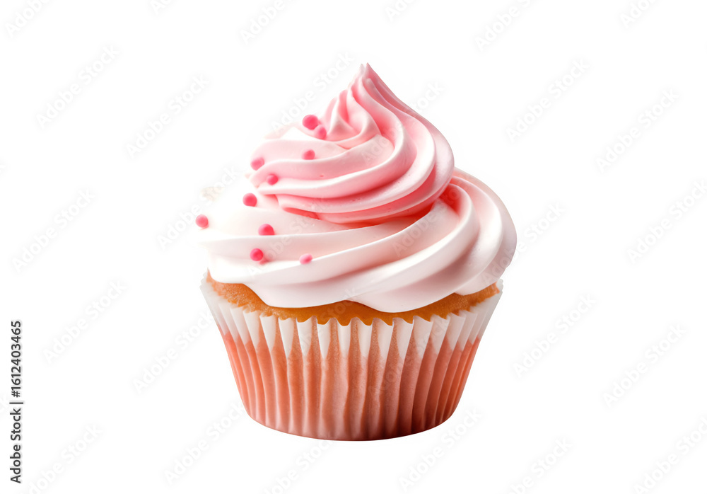 Delicious Pink Cupcake with Sprinkles, a Sweet Treat for Celebrations and Parties Delicious Pink Cupcake with Sprinkles, a Sweet Treat for Celebrations and Parties