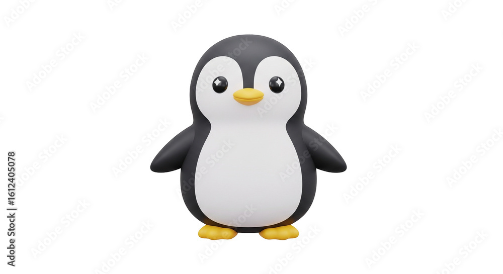 Fototapeta premium Cute penguin illustration adorable animal antarctica on transparent background