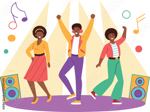 festive people dancing vector art for event themes