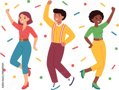 celebration party dancing vector illustration on white background