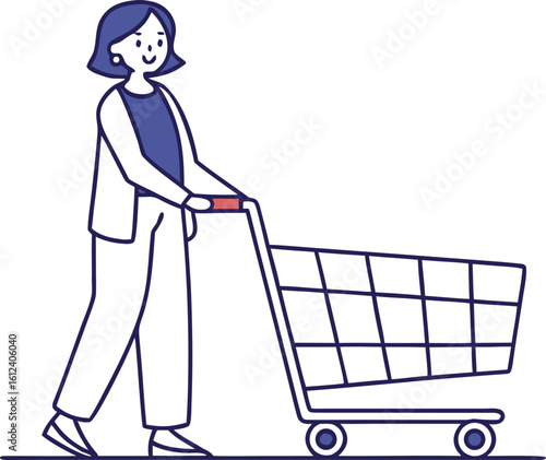 woman shopping activity vector illustration for retail themes