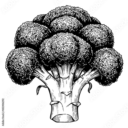 Vintage sketch of a broccoli plant  