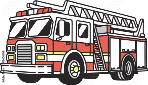 fire fighter truck vector illustration transparent background