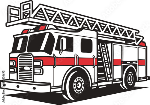 rescue fire truck icon vector for emergency services