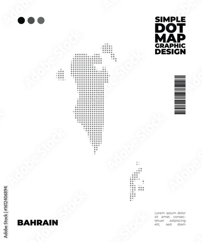Simple and minimalist dot map design of Bahrain