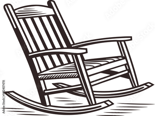 vintage rocking chair minimal vector graphic