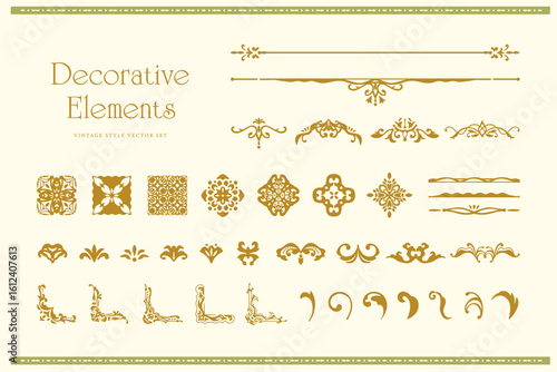 Elegant vintage ornamental vector elements collection