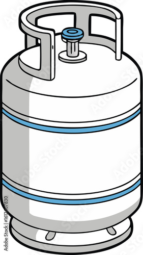 propane gas tank minimal vector design on white

