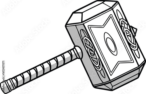 thor hammer vector illustration transparent background

