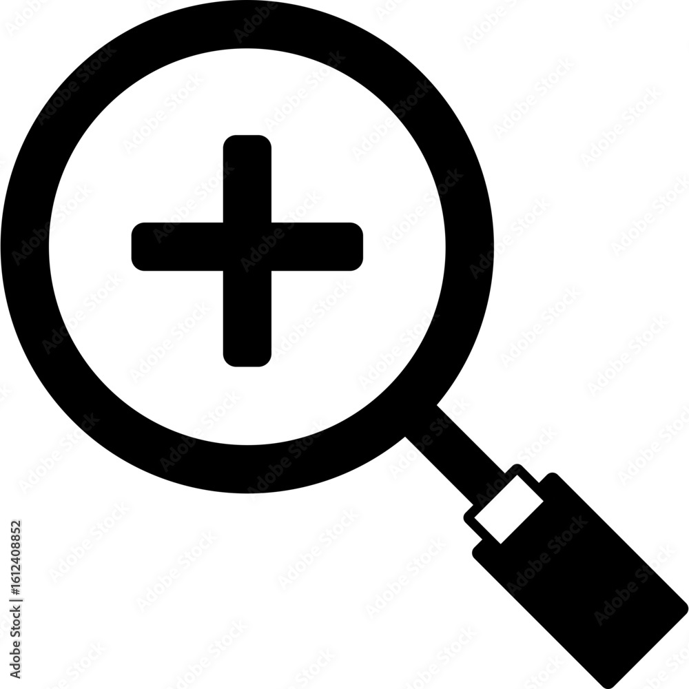 Fototapeta premium Magnifying Glass Plus Symbol