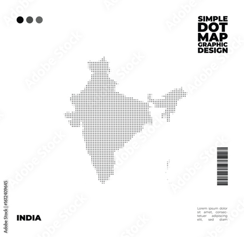 Simple and minimalist dot map design of India