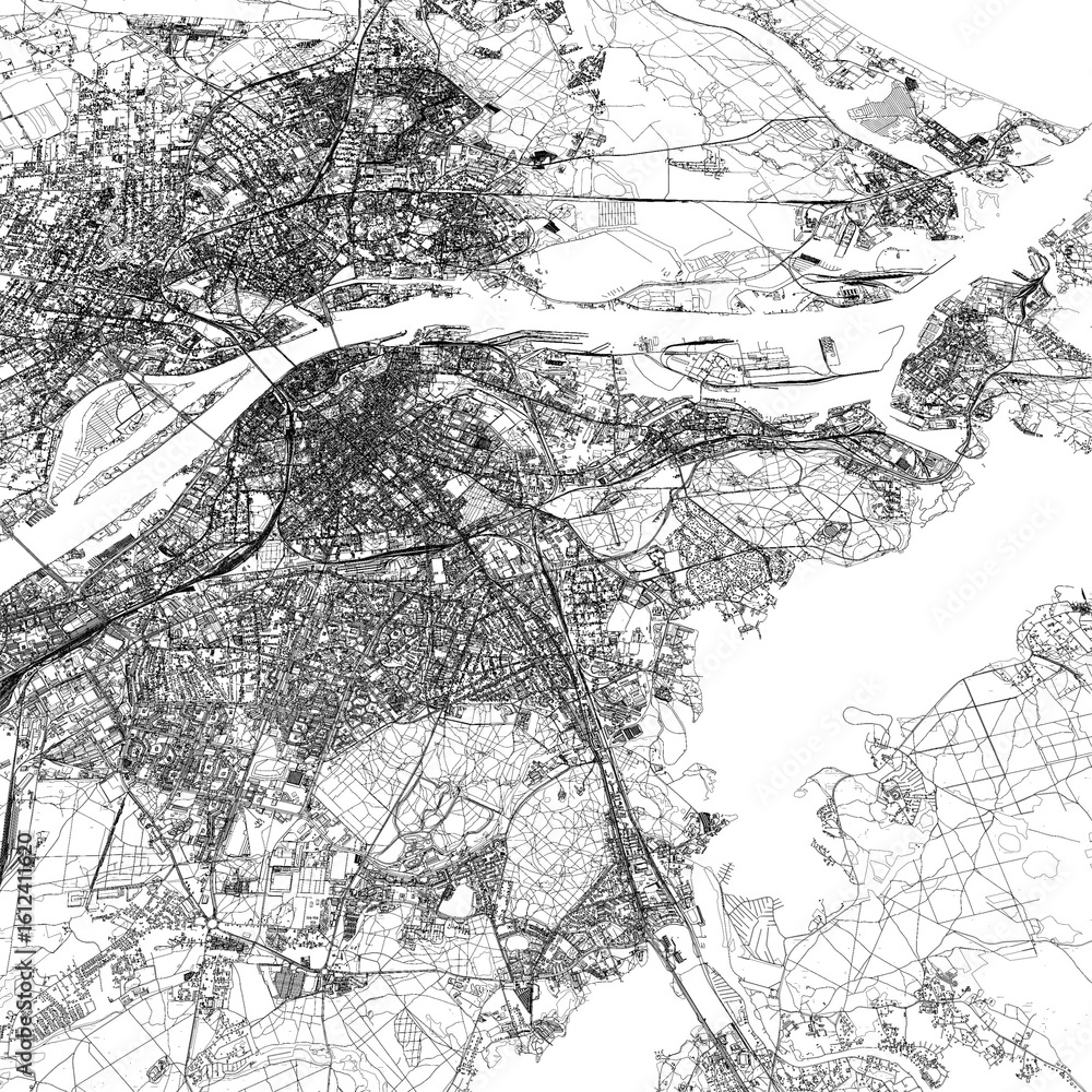 Naklejka premium 3D illustration of city and urban in Riga Latvia