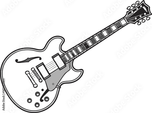 electric guitar outline vector isolated


