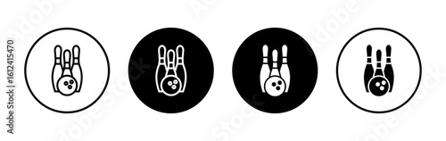 Bowling icon symbol for apps and websites. bowling ball and pin sign and symbol.