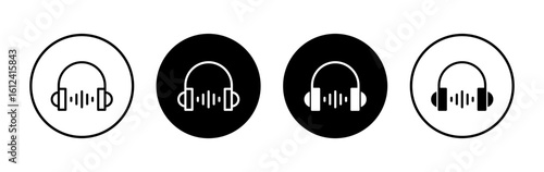 Headphone icon symbol for apps and websites. Headvector sign and symbol