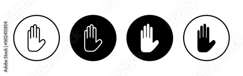 Hand icon symbol for apps and websites. hand sign and symbol. palm