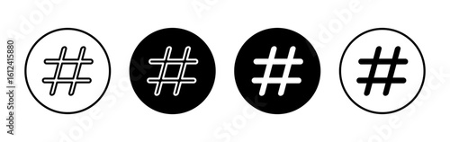 Hashtag icon symbol for apps and websites. hashtag sign and symbol