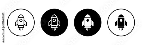 Rocket icon symbol for apps and websites. Startup sign and symbol. rocket launcher icon
