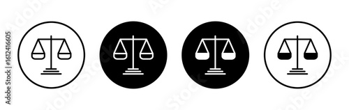 Scales icon symbol for apps and websites. Law scale icon. Justice sign and symbol
