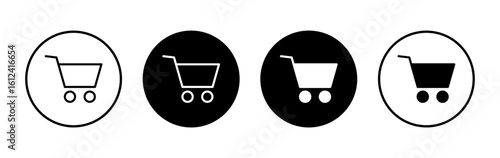 Shopping icon symbol for apps and websites. Shopping cart sign and symbol. Trolley icon