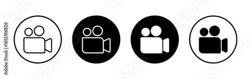 Video icon symbol for apps and websites. video camera sign and symbol. movie sign. cinema