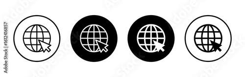 Web icon symbol for apps and websites. go to web sign and symbol. web click icon. Global search icon