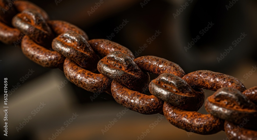 Obraz premium Rusty chain close-up