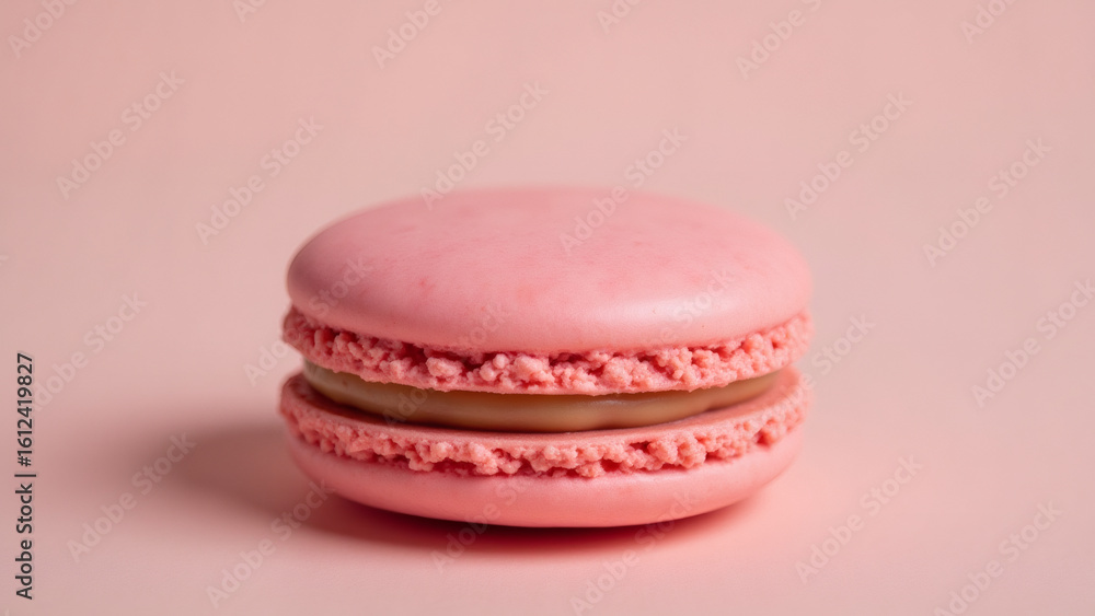 Pink Macaron on Pink Background, close up. Food Photography, Dessert Pink Macaron on Pink Background, close up. Food Photography, Dessert