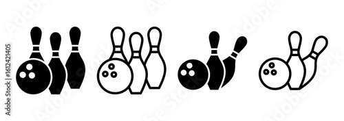 Bowling icon logo design. bowling ball and pin sign and symbol.