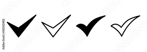 Check mark icon logo design. Tick mark sign and symbol