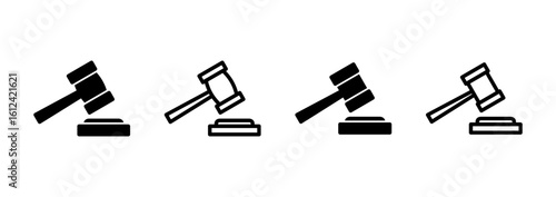 Gavel icon logo design. judge gavel sign and symbol. law icon. auction hammer