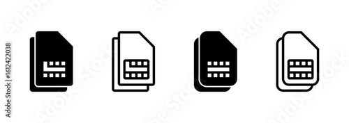 Sim card icon logo design. dual sim card sign and symbol