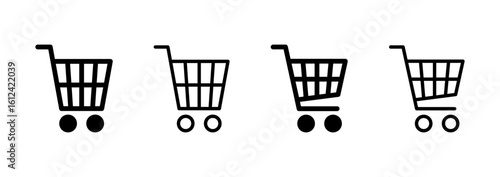 Shopping icon logo design. Shopping cart sign and symbol. Trolley icon