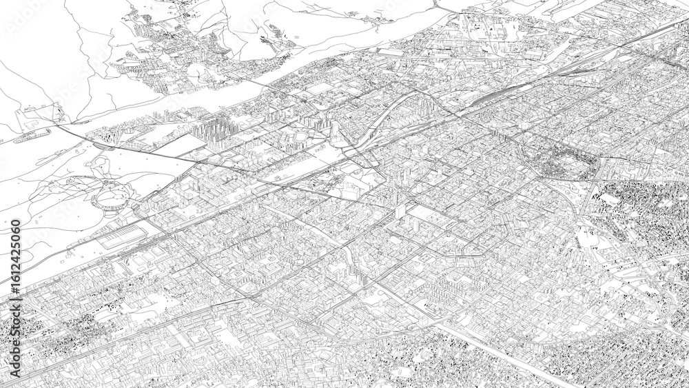 Naklejka premium 3D illustration of city and urban in Ulaanbaatar Mongolia