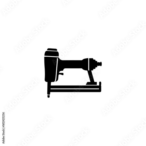 nail gun logo icon black flat color