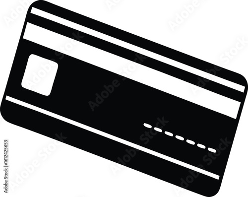 A sleek credit card icon for modern business finance applications in a minimalist style