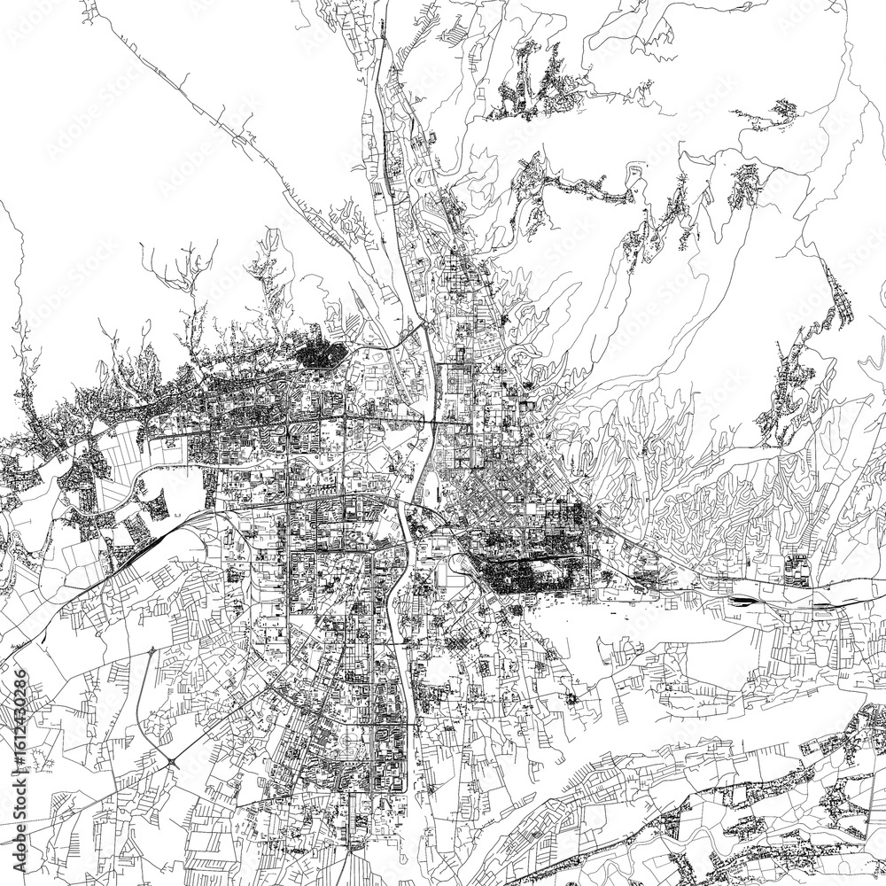 Obraz premium 3D illustration of city and urban in Dushanbe Tajikistan