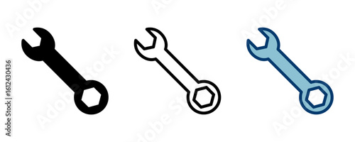 wrench icon vector isolated on white background. Wrench vector icon. Spanner symbol