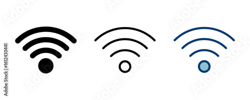 WIFI Icon vector isolated on white background. signal vector icon. Wireless and wifi icon or sign for remote internet access